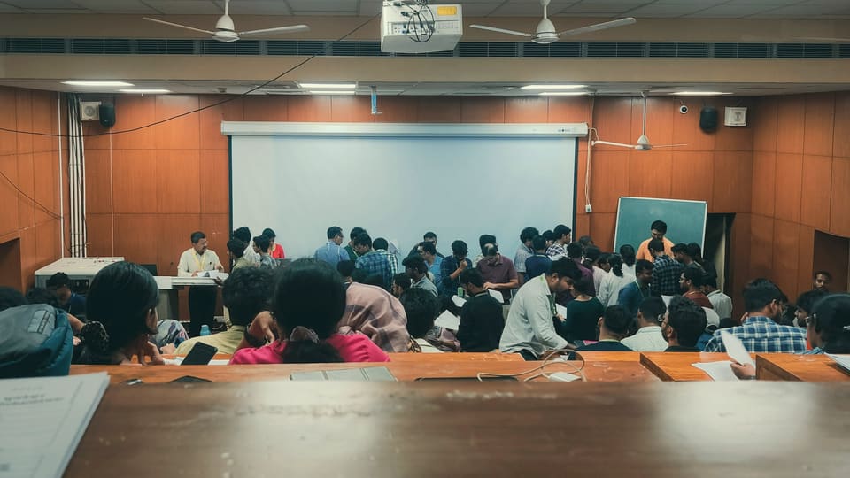A seminar hall during a session